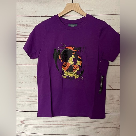 Modcloth When Casual Calls Crew Neck Tee Purple Halloween Witch Size S NWT - Picture 1 of 4